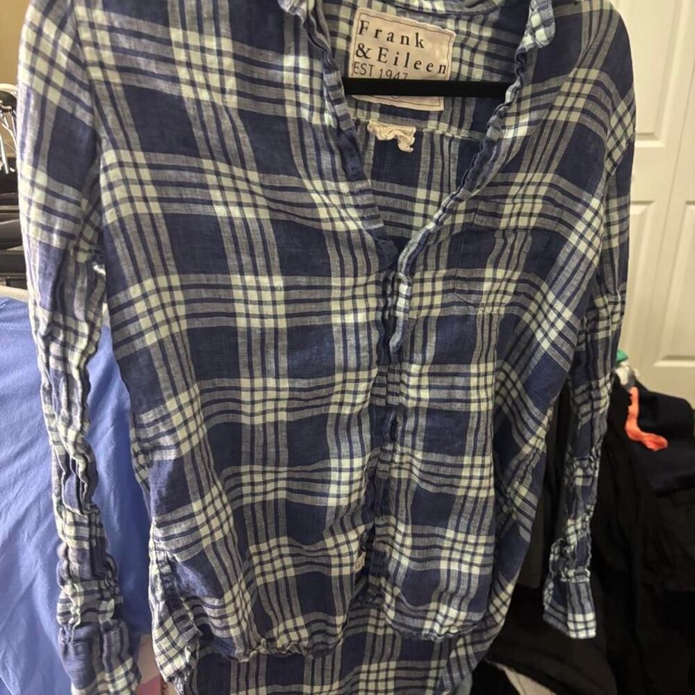 Frank-eileen Women's Blue and Navy Shirt